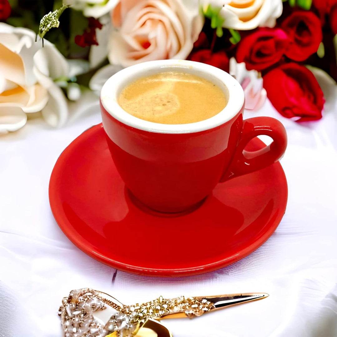 MY Obsession Espressotassen Set, 56 ml – extra dickwandig, italienisches Design, Premium Geschenkver