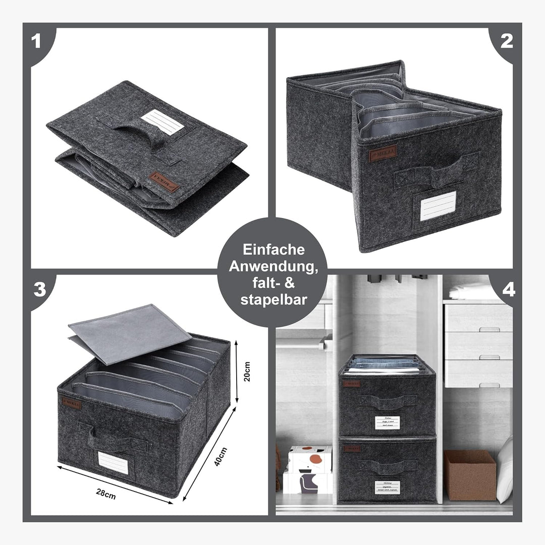 MEKAA® Hosen Organizer Für Kleiderschrank - 2er-Set - Praktische Schrank Organizer Ihrer Hosen, Pull