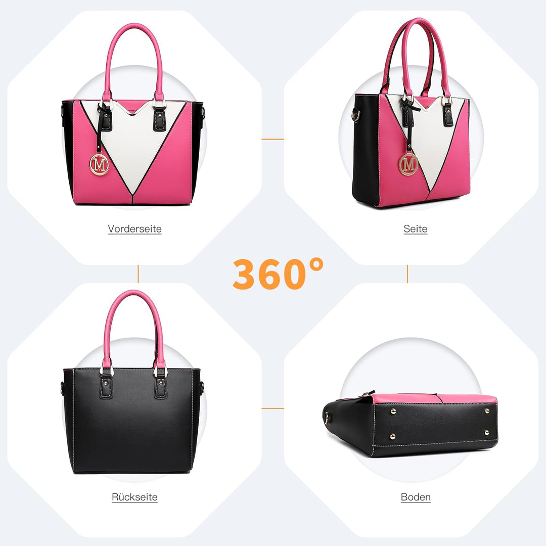 Miss Lulu Handtasche Damen, Taschen, Schultertaschen Shopper Damen Handtaschen Damen V-förmiges Desi