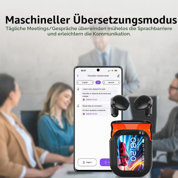 NE20 Übersetzer Kopfhörer, 3-in-1 Übersetzungskopfhörer 165 Sprachen mit App, 7 Übersetzungsmodi Ech