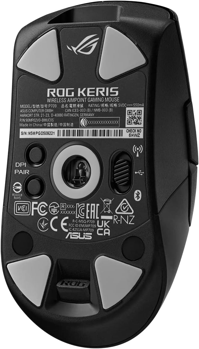 ASUS ROG Keris Wireless AimPoint RGB Gaming Maus (optischer ROG AimPoint-Sensor, 36.000 DPI, ROG Mic