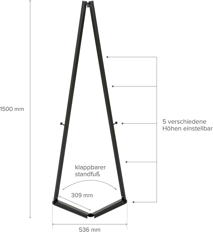 Mobile Staffelei aus Aluminium | Malständer in schwarz | für Rahmen bis 120 cm | Leinwand, Malstaffe