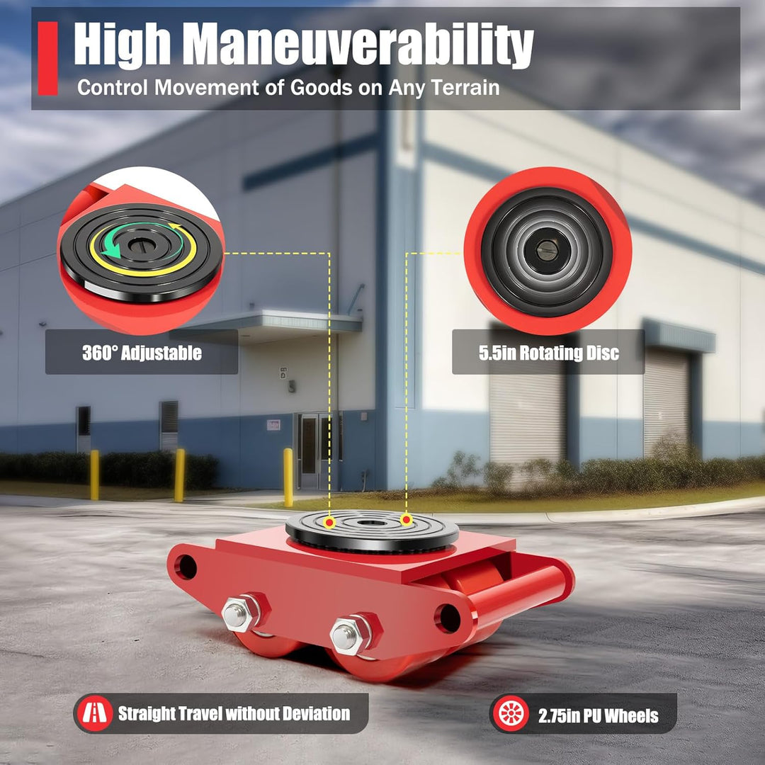 LENDISIY Panzerrollen 6T Transportfahrwerk, Schwer Transportrollen Schwerlastrollen Industrieroller
