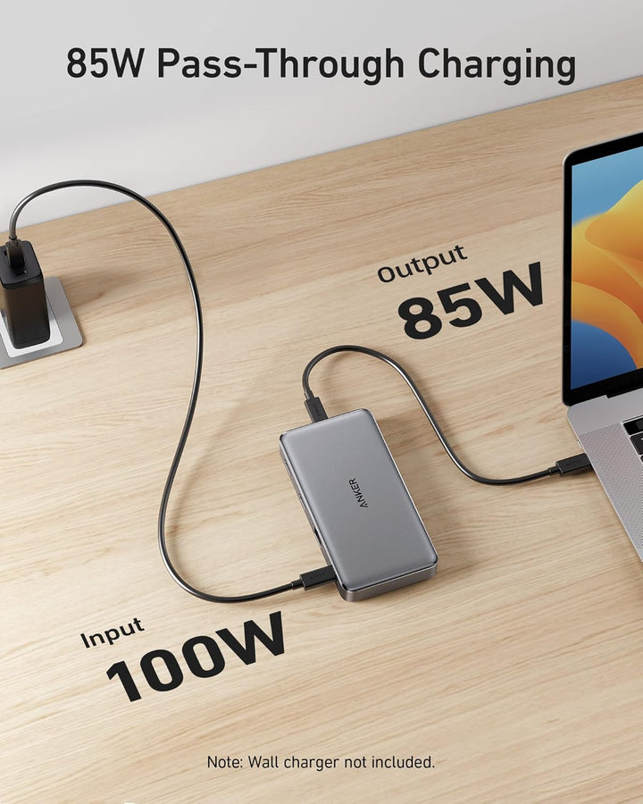 Anker 563 USB-C Hub 10-in-1 (Dual 4K HDMI, für MacBook) Dockingstation Zwei Monitore, mit max 100W P