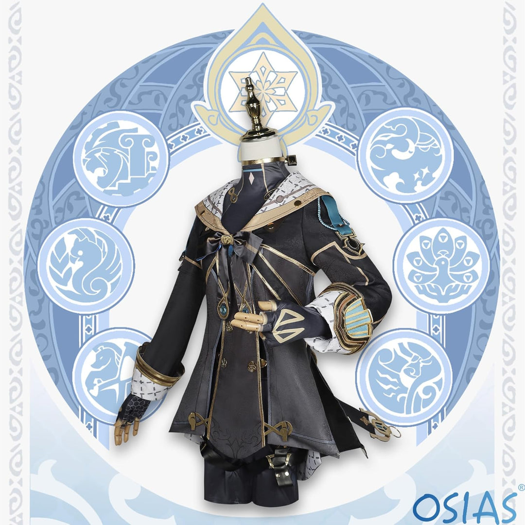 OSIAS Genshin Impact Cosplay Kostüm, verbesserte Version mit hochwertigen Stoffen, Accessoires und P