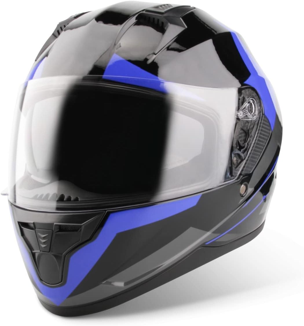 VINZ Kennet Integralhelm mit Sonnenblende | Motorrad Helm Vollvisierhelm Mopedhelm | Motorradhelm Fu