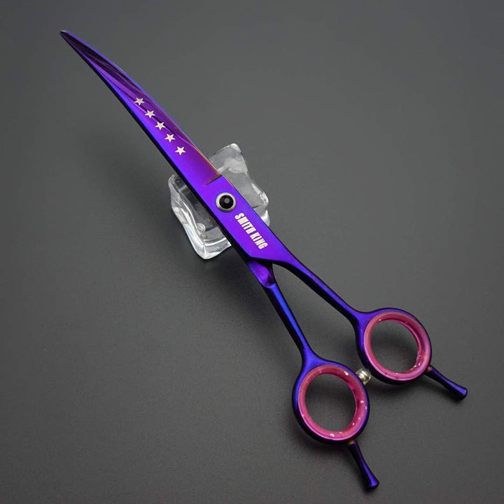 7,0 Zoll Professional Dog Grooming Scissors Set Gerade & Ausdünnen & Gebogen & Chunker & Kamm 5 Stüc
