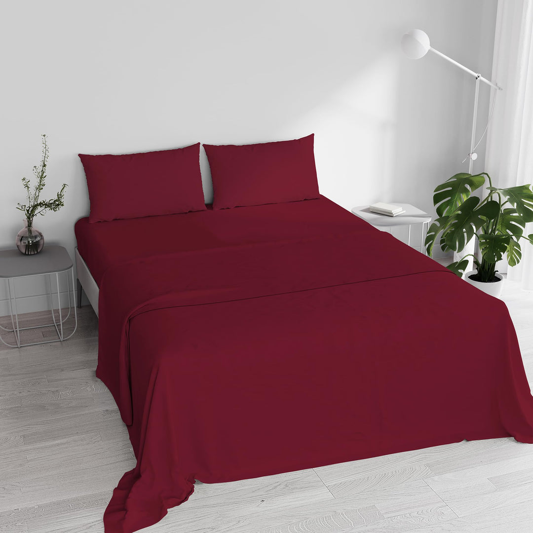Italian Bed Linen maxcolor Räume Bordeaux 240 x 300 cm Burgunderrot, 240 x 300 cm Burgunderrot