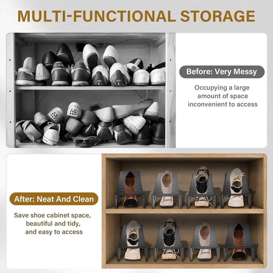 AufuN 20 Stück rutschfest Schuhstapler Schuhschlitze PP Anti-rutsch Schuhhalter Schuhregale Platzspa