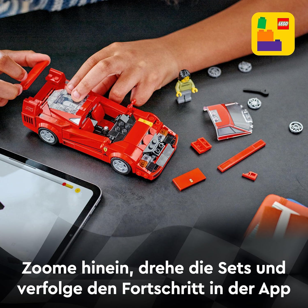 LEGO Speed Champions Ferrari F40 Supersportwagen, Spielset mit baubarem Spielzeugauto und Fahrer-Min