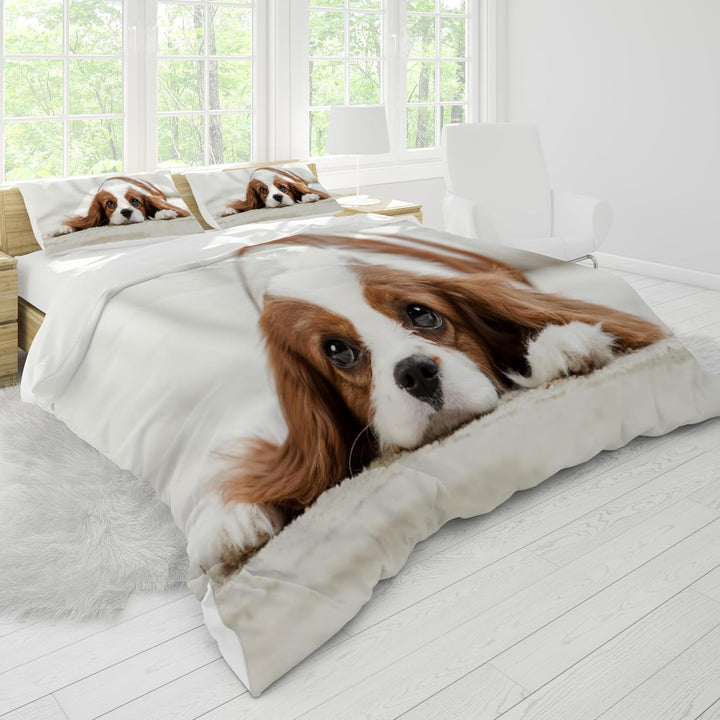 Hoimlm Hund Bettwäsche 220x240 Kinder Erwachsene Bettbezug Kopfkissenbezug, Microfaser Bettbezug Set