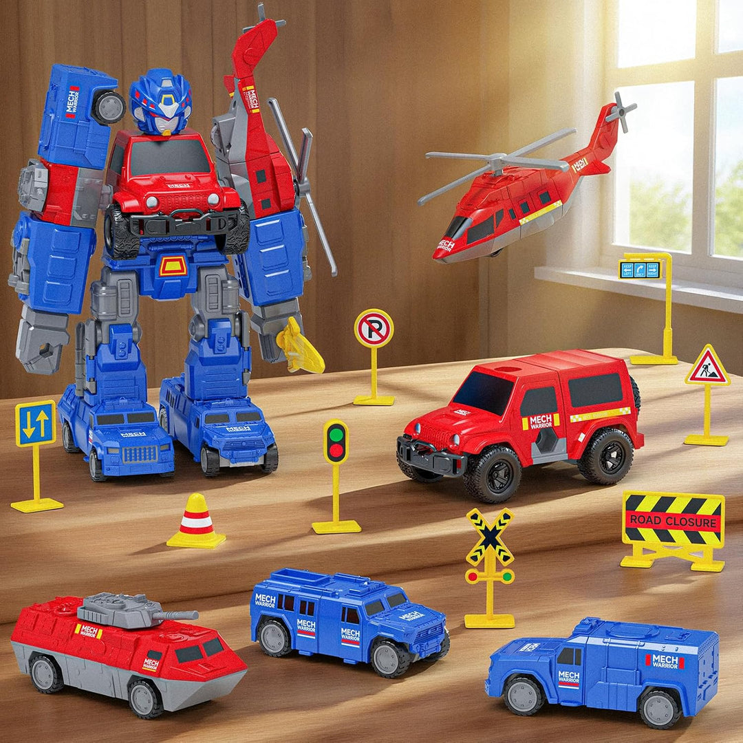 Gzsbaby Magnetische Bausteine Auto, 30 PCS Magnetischer Verformung Roboter mit Aufbewahrungsbox, Mag