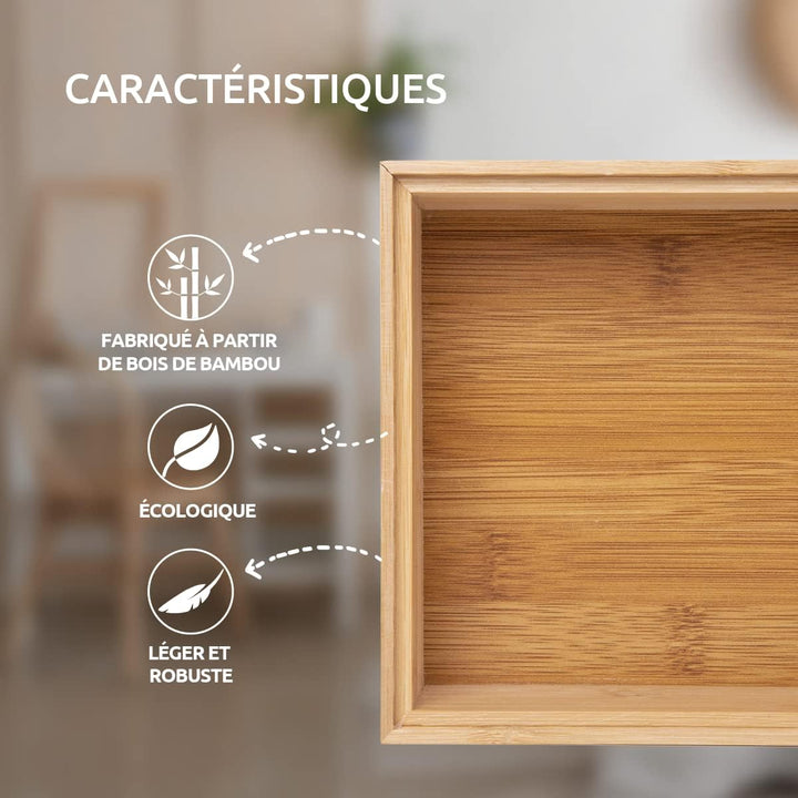 Compactor RAN6966 Osaka-Serie Bambus-Aufbewahrungsbox, 15 x 7,5 x Höhe 6,5 cm, Braun (Packung mit 2)