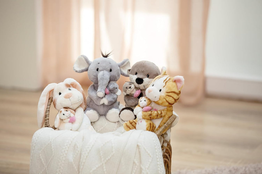 NICI Kuscheltier Elefant 20cm mit Elefantenkind 6cm - grau - Stofftier aus weichem Plüsch, niedliche