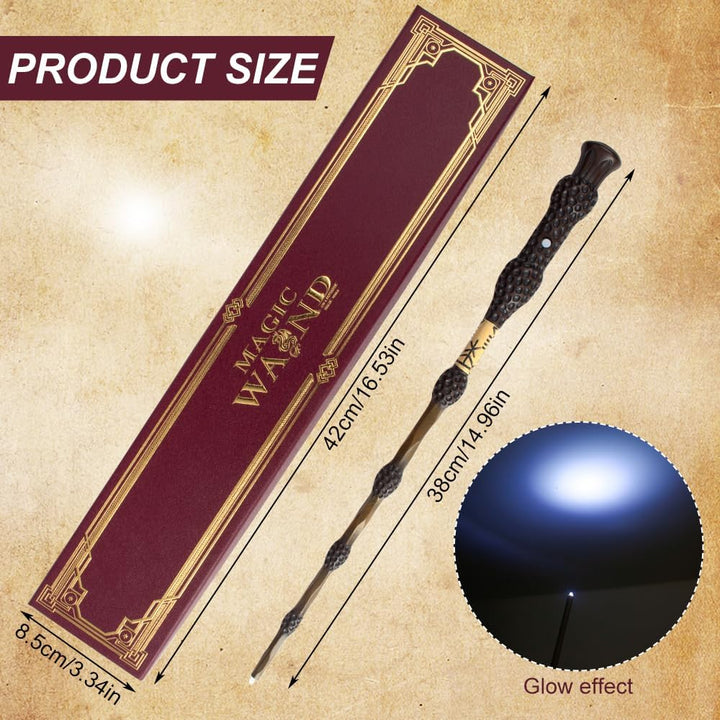 Elderstab Glühen, 39CM Dumbledore Zauberstab mit Licht, USB Aufladung Zauberstab Dumbledore in Gesch