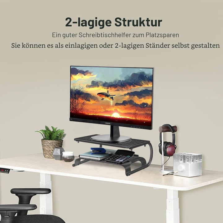 suptek Monitorstände, Monitorstnder Riser für Computer, Laptop, Drucker, Notebook und alle Flachbild