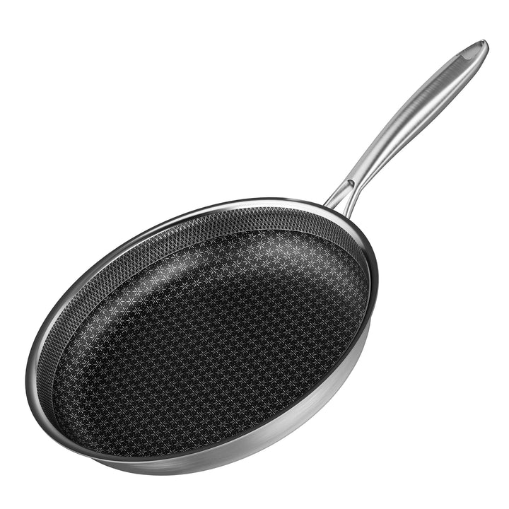 RIOVARM 30 cm Edelstahl Bratpfanne Induktion Antihaft Wok Pfanne mit Edelstahlgriff Brat- & Universa