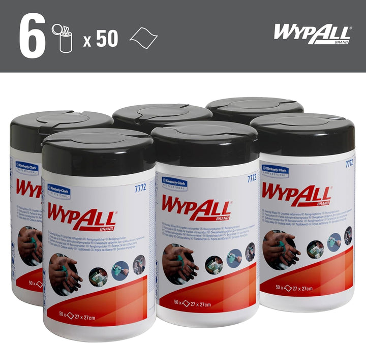 WypAll Reinigungstücher-Nachfüllpackung 7772 – Industriereinigungstücher – 6 Spenderbehälter x 50 gr