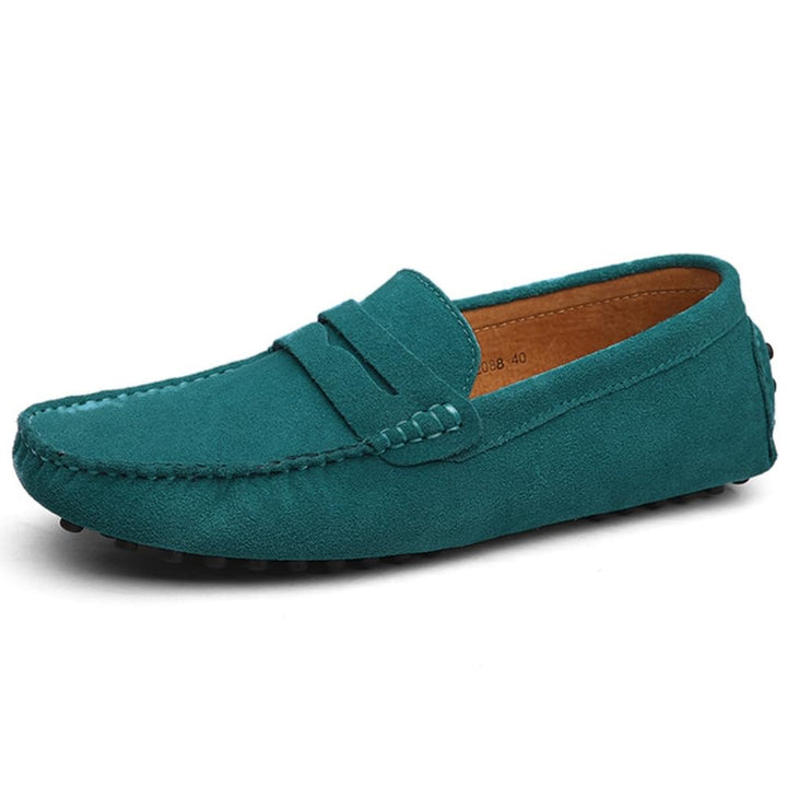 Herren Wildleder Penny Loafers Gemütlich Fahrende Schuhe Mokassin Slippers 43 EU Himmelblau, 43 EU H