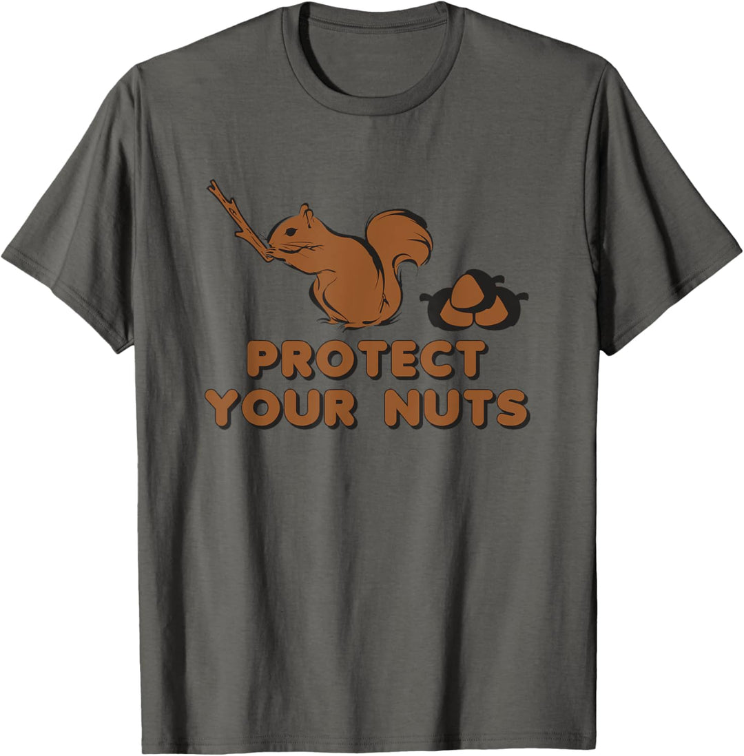 Protect Your Nuts T-Shirt Lustig Spruch sarkastisch Neuheit T-Shirt