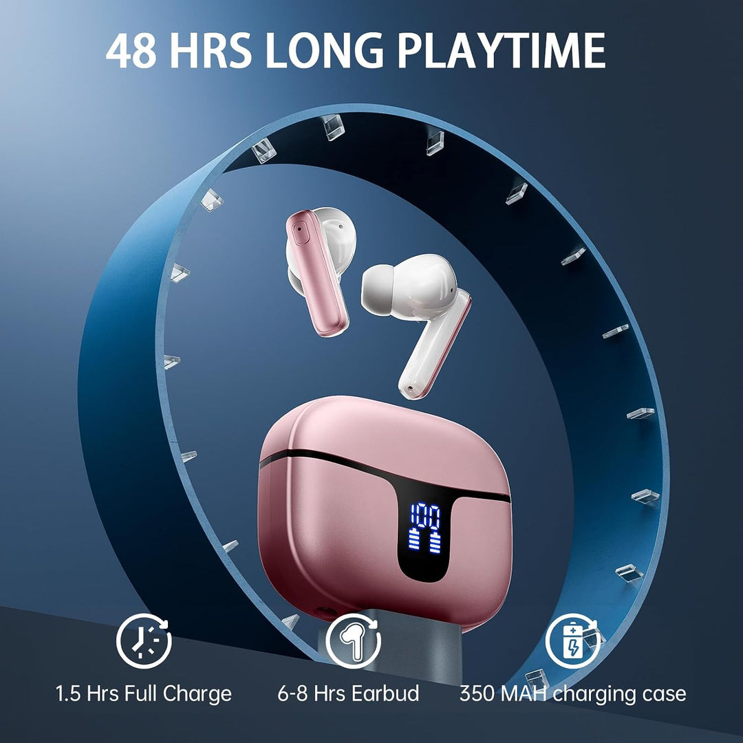 Bluetooth Kopfhörer, Kopfhörer Kabellos Bluetooth, Stereo-Bass 3.0 Ohrhörer | 4 ENC Noise Cancelling