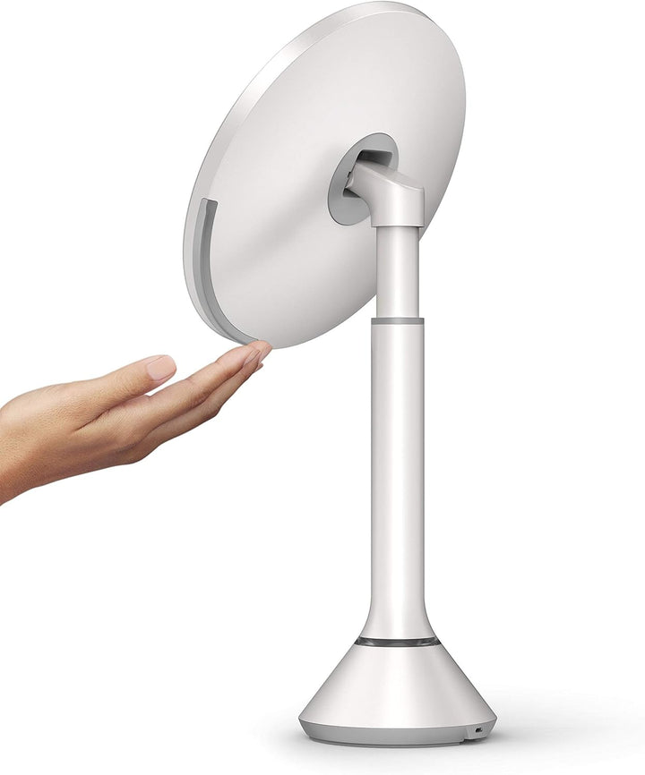 simplehuman, 20cm, Sensorspiegel mit Touch-Helligkeitsregelung, 5-fache Vergrösserung, weiss Stahl,