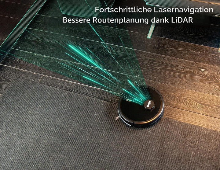 Venga! Roboter-Staubsauger, Bodenreiniger, Lasernavigation, mit App, Schwarz, VG RVC 3002 BK Schwarz