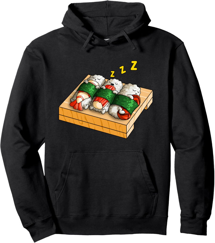 Nettes schläfriges Sushi Kawaii japanisches Sushi Foodie Pullover Hoodie