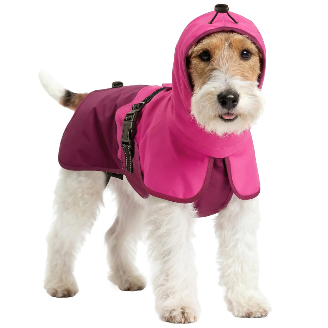 Hunde-Regenmantel für mittelgrosse Hunde, verstellbar, wasserdicht, reflektierend, atmungsaktiv, vol