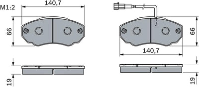 Bosch BP416 Bremsbeläge - Vorderachse - ECE-R90 Zertifizierung - vier Bremsbeläge pro Set