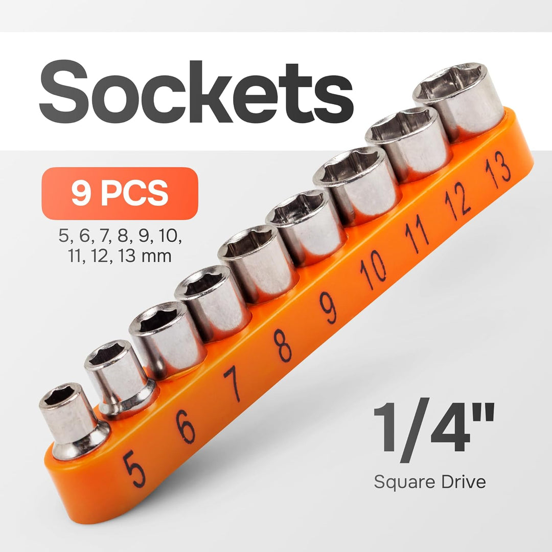 ISMA Multifunktionales Werkzeug-Set, 101-teilig, 1/4 Zoll (0,64 cm), für Heimwerker zu Hause und im