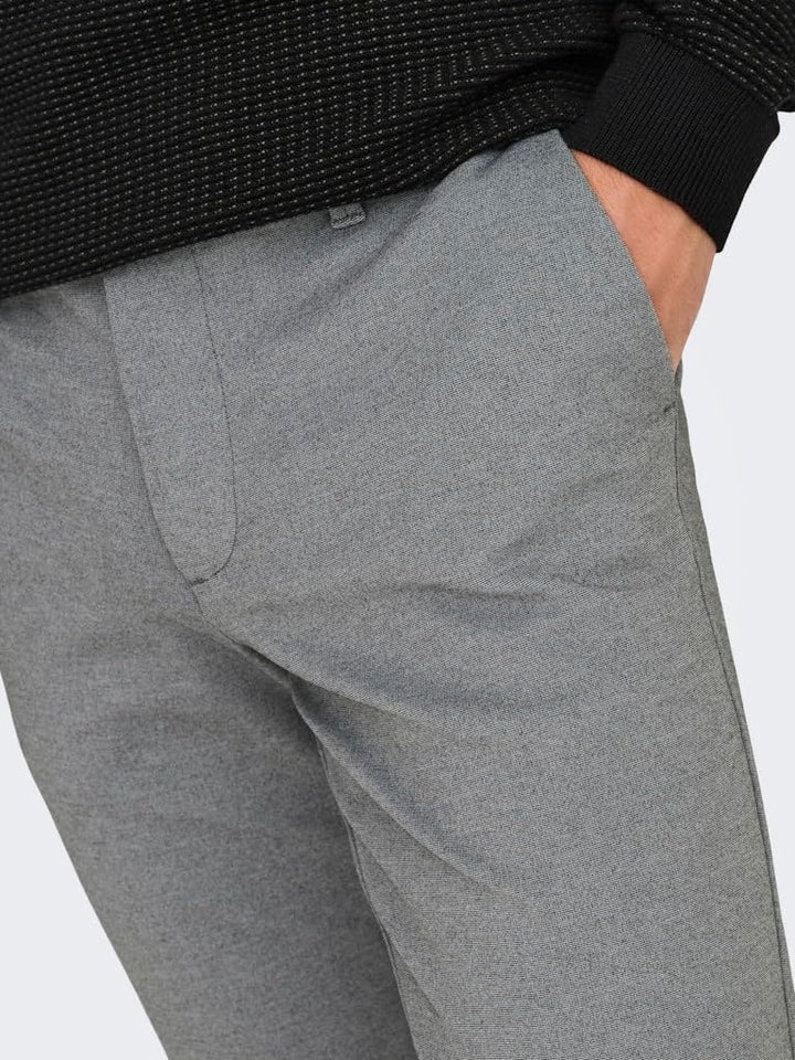 Only &amp; Sons Male Chino Hose ONSMARK Slim Fit Chino Hose | Chino trousers 27W / 30L B: Medium Grey Me