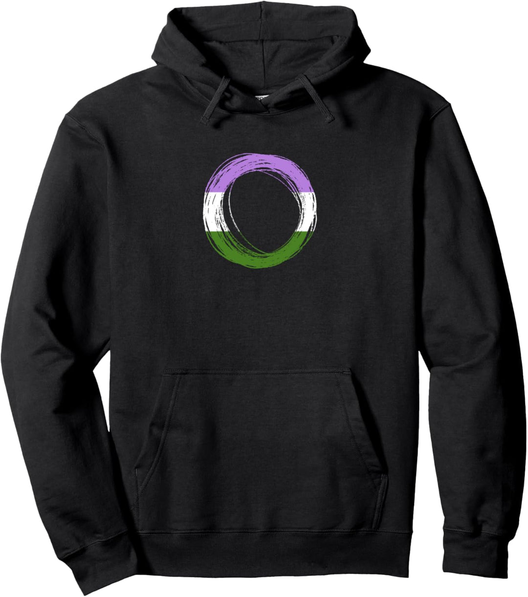 Scribble Circle Pride Flag Colors | Genderqueer Pullover Hoodie