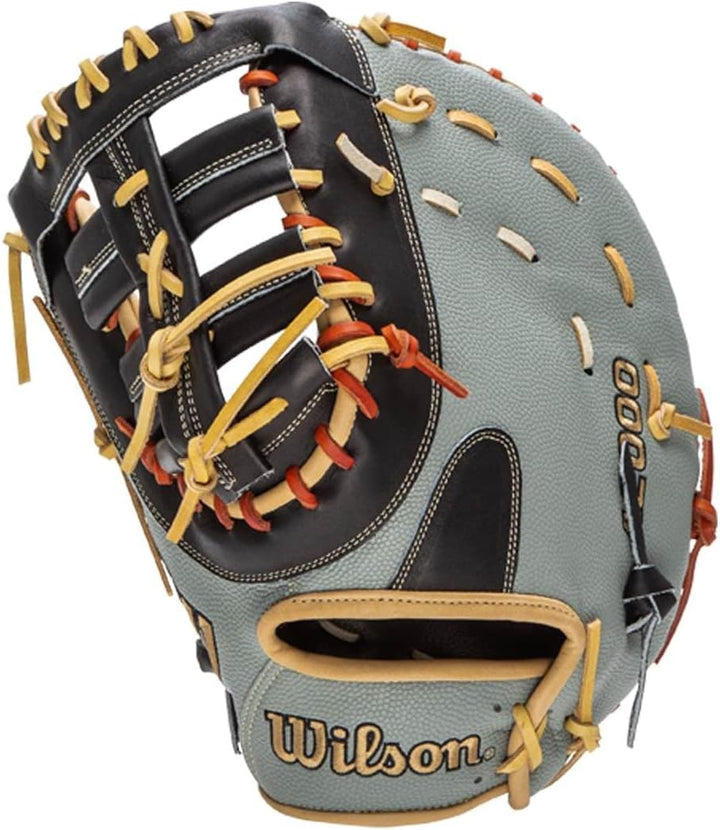 WILSON A2000 Baseball-Handschuh-Serie Linke Hand Wurf First Base SuperSkin Handschuh, 31,8 cm, Grau/