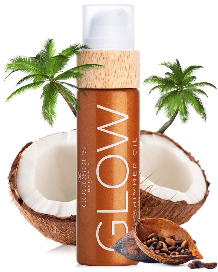 COCOSOLIS GLOW Shimmer Oil - Bio Trockenöl - Schimmerndes Körperöl mit glänzenden Partikel, Verleiht