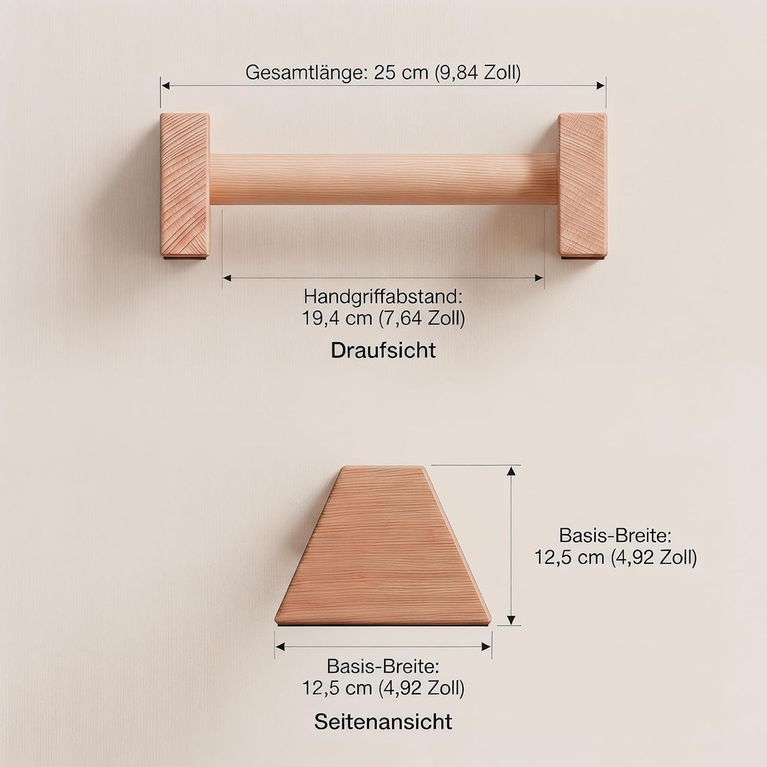 2 Stück Liegestützgriffe aus Holz, Push Up Bars Parallettes | Calisthenics Equipment, rutschfesten P