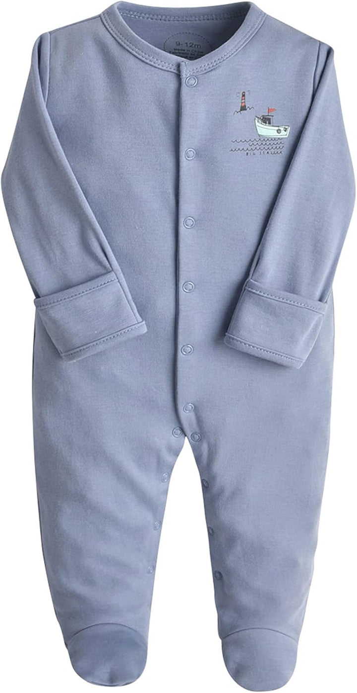 Baby Mädchen Schlafstrampler 3er Pack Jungen Pyjamas Baumwolle Overalls Strampler für 0-12 Monate, B