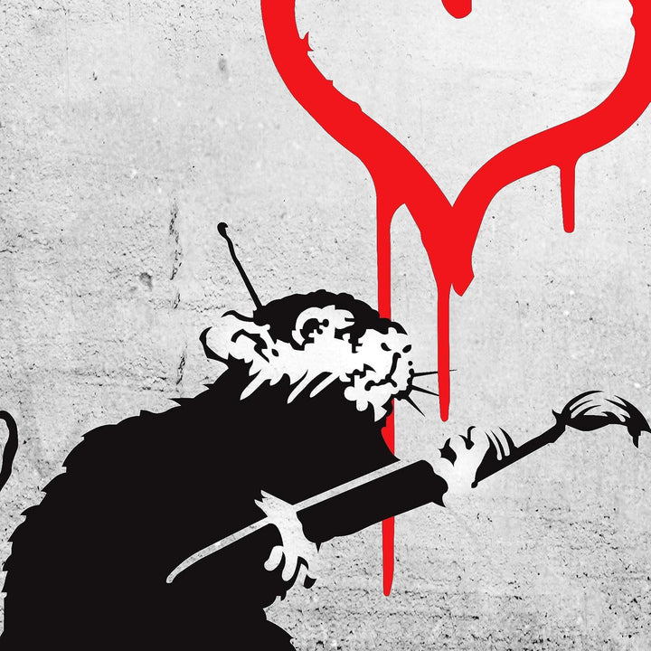 Novart Wandbilder Set Banksy Collage - KOMPLETT AUFHÄNGFERTIG - Made in Germany - Moderne Bilder Woh