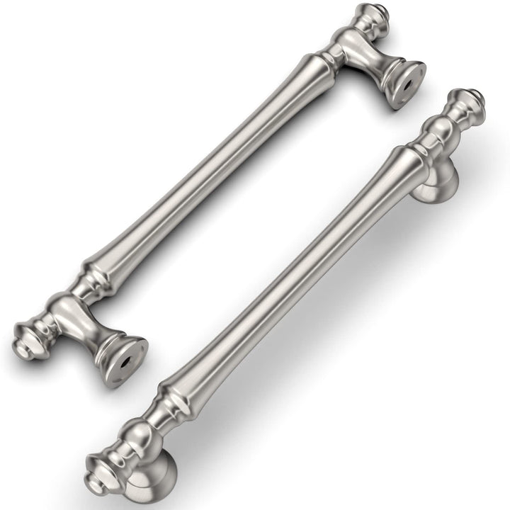 Amerdeco 6 Stück Möbelgriffe Gebürsteter Nickel 128mm Lochabstand Schubladen Griffe für Küchenschrän