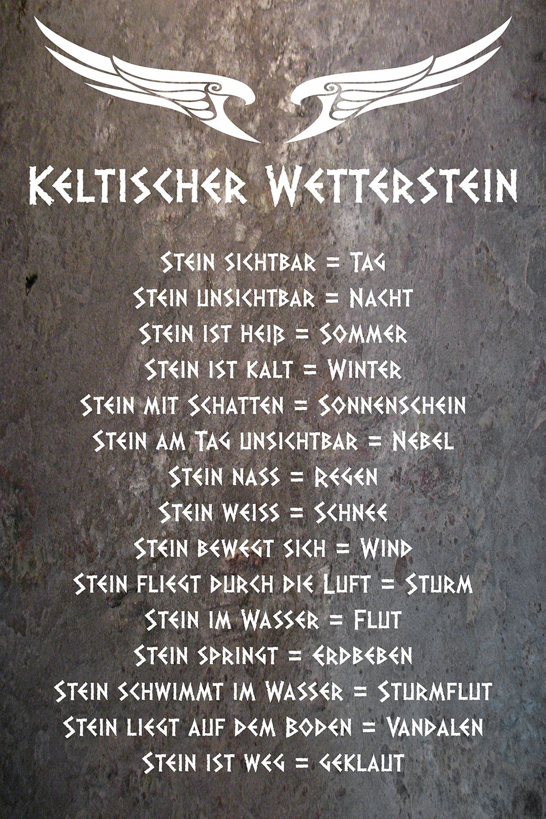 Melis Folienwerkstatt Schild - Keltischer Wetter-Stein - 60x40cm | 3mm Aluverbund – S00352-003 20 VA