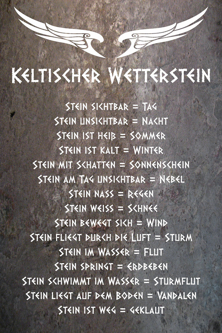 Melis Folienwerkstatt Schild - Keltischer Wetter-Stein - 60x40cm | 3mm Aluverbund – S00352-003 20 VA