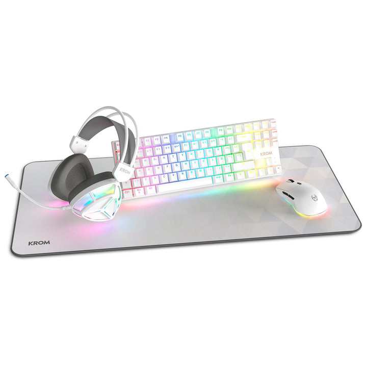 KROM Klass – 4-in 1 Gaming-Set: Mechanische TKL, Tastatur RGB, spanisches Layout, optische Maus mit