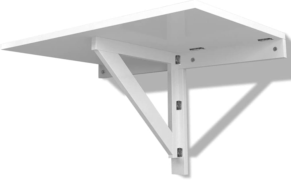 TEWTX7 Spanplatte Wandklapptisch mit Dreieckige Halterung Wandtisch Küchentisch Kinder-Schreibtisch