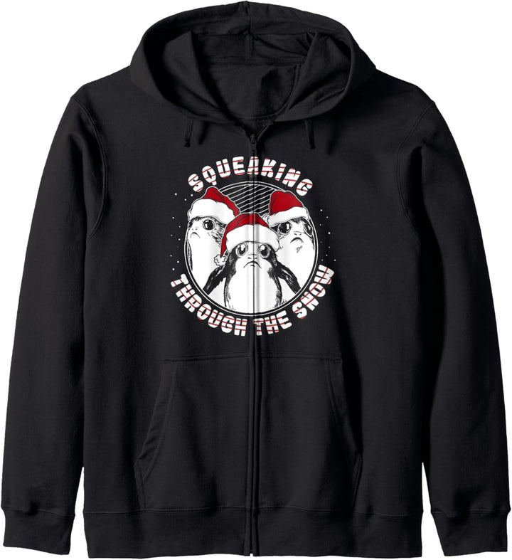 Star Wars Porg Squeaking Through Snow Christmas Kapuzenjacke