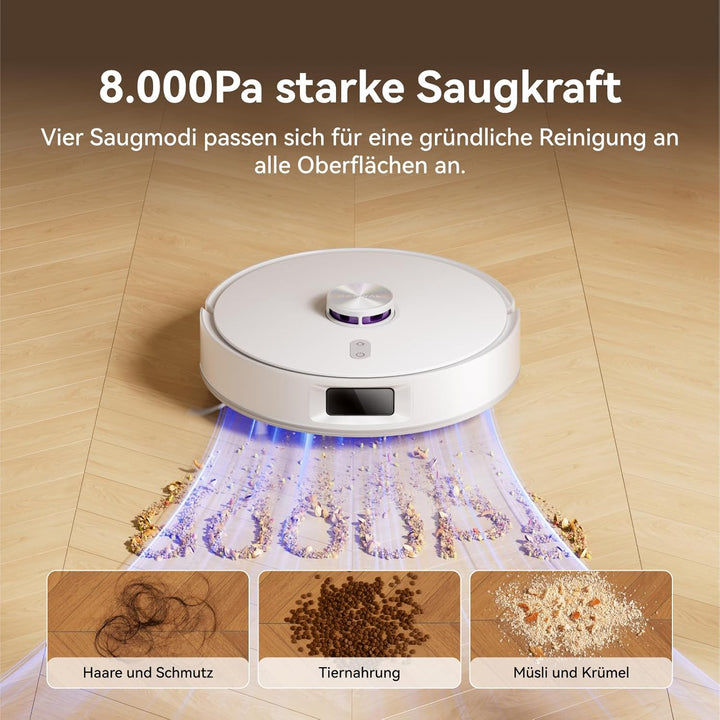 NARWAL Freo S Saugroboter mit Wischfunktion, 8000Pa, 8N Reinigungsdruck, Auto-Entstaubungsstation 3.