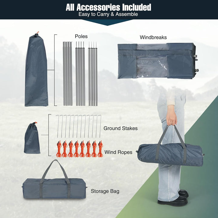 REDCAMP Windschutz für Camping, Heavy Duty Camping Sichtschutz Outdoor Caravan Privacy Shield mit To