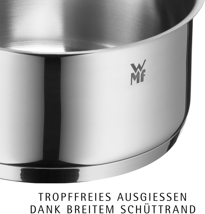 WMF Diadem Plus Topfset Induktion 4-teilig, Kochtopf Set mit Glasdeckel, Cromargan Edelstahl poliert