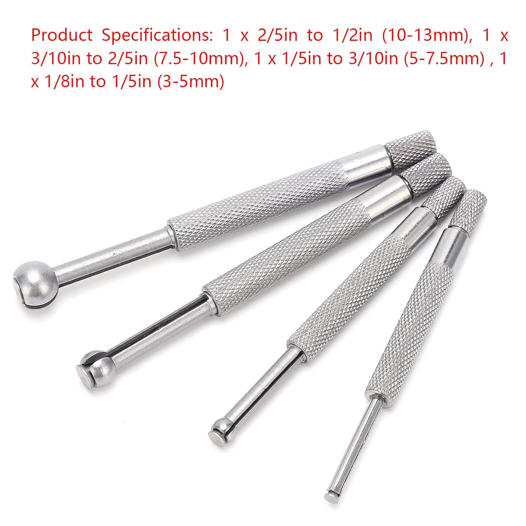 4PCS Lochlehren-Set Vollkugel-Teleskoplehre 3-13 Mm Zum Messen Kleiner Löcher Schlitze Nuten
