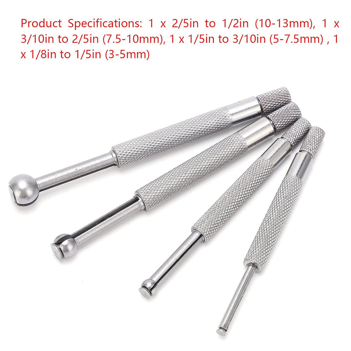 4PCS Lochlehren-Set Vollkugel-Teleskoplehre 3-13 Mm Zum Messen Kleiner Löcher Schlitze Nuten