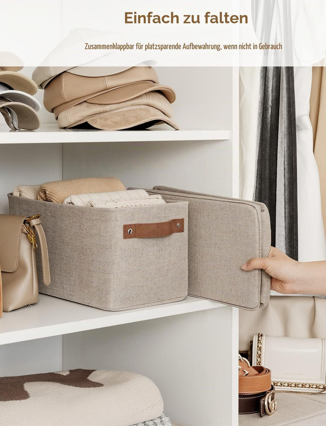 StorageWorks schmaler Aufbewahrungskorb Stoff, Kleiderschränke Aufbewahrungskorb Badezimmer, lange A